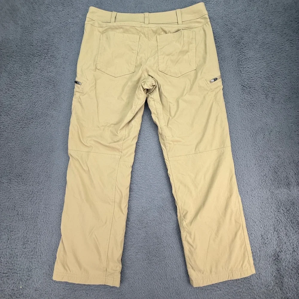Eddie Bauer First Ascent Pants Mens 36x30 Tan Fleece Lined Hiking Guide Tech